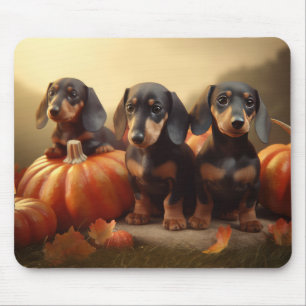 Dachshund Puppy Autumn Delight Pumpkin Mouse Mat