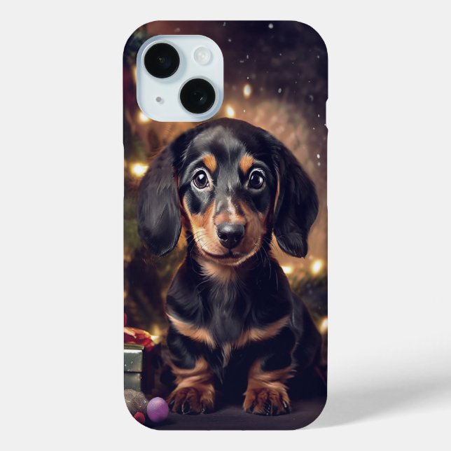 Dachshund Puppy Christmas Case-Mate iPhone Case (Back)