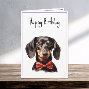 Dachshund Puppy Dog Birthday Card