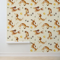 Dachshund Puppy Dog Paw Prints Bumble Bee Cream