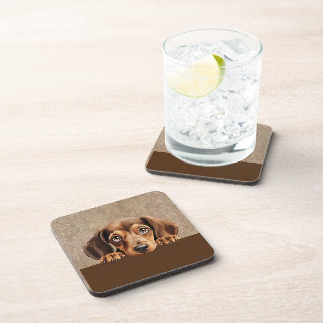 Dachshund Puppy Dog Pet  Coaster (Right Side)