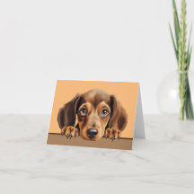 Dachshund Puppy Dog Pet Notecard or Thank you Card