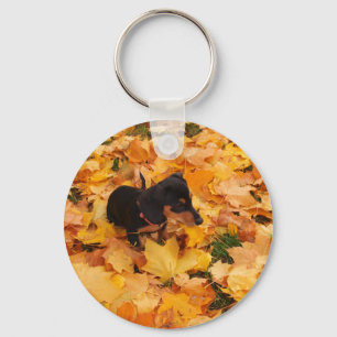 Dachshund puppy key ring