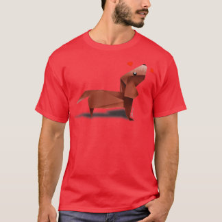 Dachshund Puppy Origami Design 1 T-Shirt