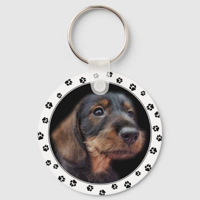 Dachshund Puppy Photo Keychain (Front)