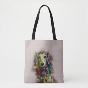 Dachshund Puppy Sketch Paint Tote Bag