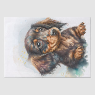 Dachshund Puppy Watercolor Tissue Paper