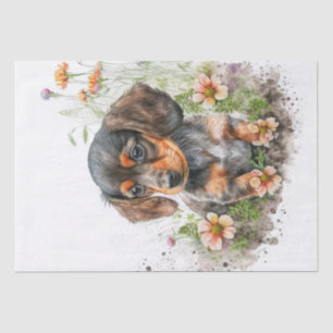 Dachshund Puppy Watercolor Tissue Paper