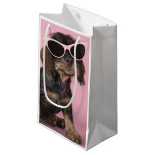 Dachshund Puppy Wearing Sunglasses Small Gift Bag