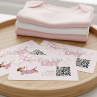 Dachshund QR Code Baby Registry Website Pink