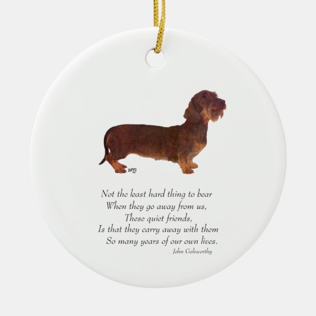 Dachshund Rainbow Bridge Ceramic Tree Decoration (Front)