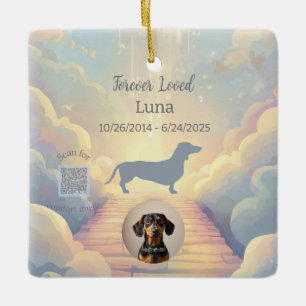 Dachshund Rainbow Bridge Memorial Ornament