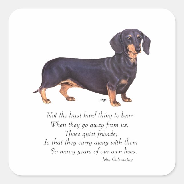 Dachshund Rainbow Bridge Square Sticker (Front)
