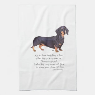 Dachshund Rainbow Bridge Tea Towel