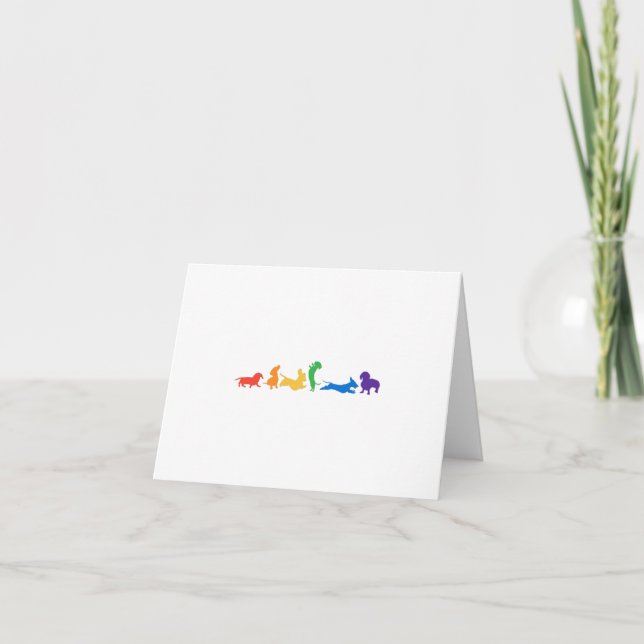 Dachshund Rainbow Thank You Card (Front)