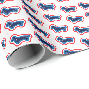 Dachshund Red White And Blue 4th Of July Wrapping Paper