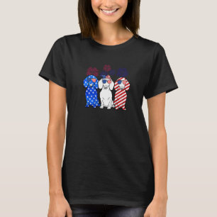 Dachshund Red White Blue 4th Of July American Us F T-Shirt
