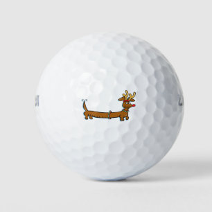 Dachshund Reindeer Golf Balls