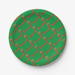 Dachshund Reindeer Paper Plate