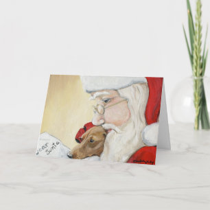 "Dachshund Request for Santa" Art Christmas Card