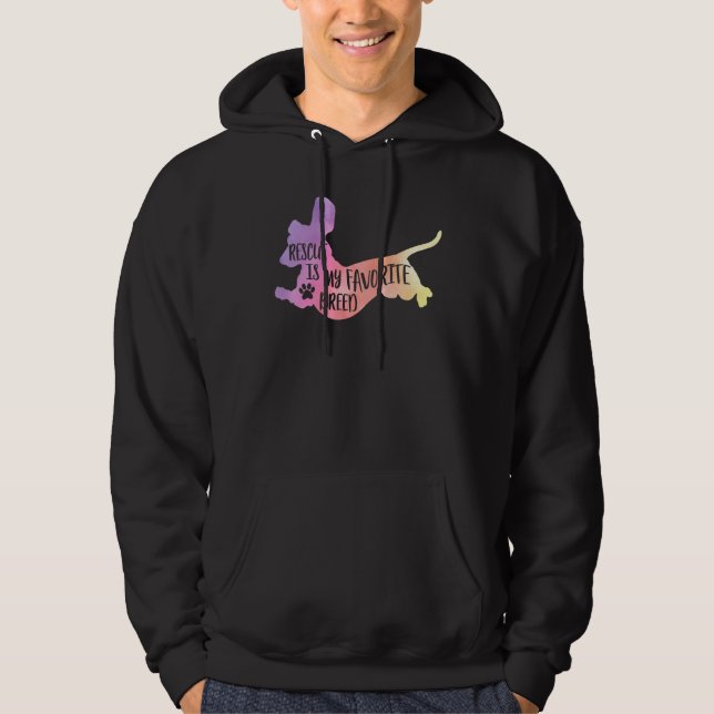 Dachshund Rescue Is My Favourite Breed Watercolor  Hoodie (Front)