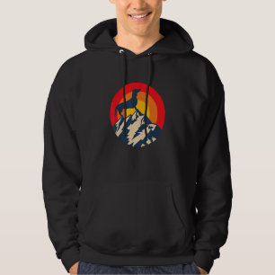 Dachshund Retro Dog Circle Sunset Mountain Vintage Hoodie