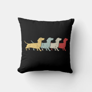Dachshund Retro Vintage Cushion