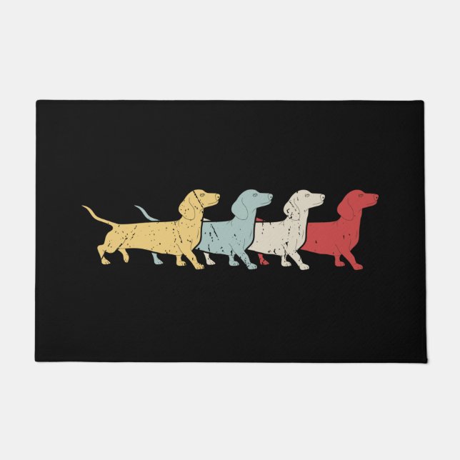 Dachshund Retro Vintage Doormat (Front)