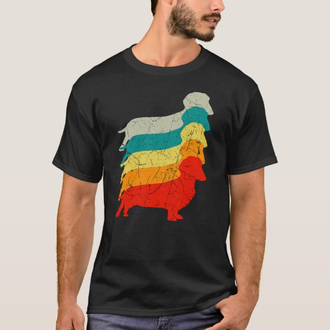 Dachshund Retro Vintage Sausage Dog Lover T-Shirt (Front)