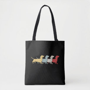 Dachshund Retro Vintage Tote Bag