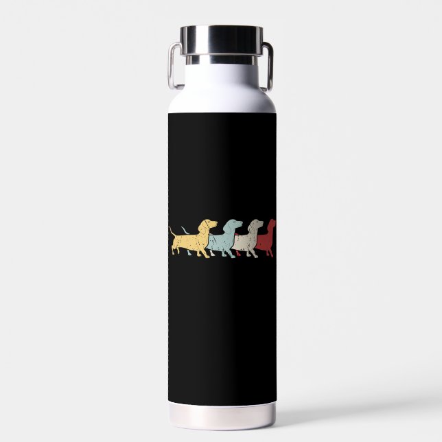 Dachshund Retro Vintage Water Bottle (Front)