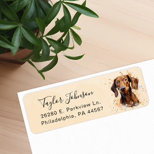 Dachshund Return Address Label