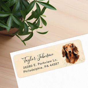Dachshund Return Address Label