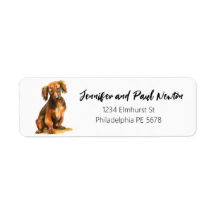 Dachshund return address label