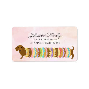 Dachshund Return Address Labels