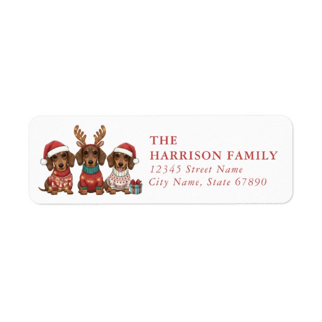 Dachshund Return Address Labels (Front)
