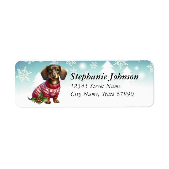 Dachshund Return Address Labels (Front)