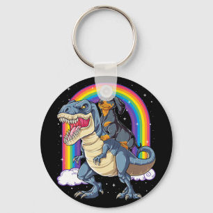 Dachshund Riding Dinosaur T Rex Gifts Boys Kids Me Key Ring