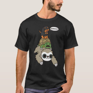 Dachshund Riding Sloth Tortoise Dog T-Shirt