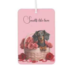 Dachshund Roses Car Air Freshener