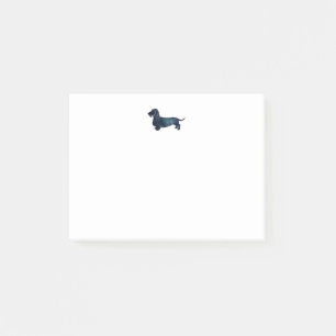Dachshund Rough Coated Silhouette Watercolor Post-it Notes