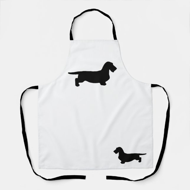 Dachshund Rough Hair - Silhouette 1 Apron (Front)