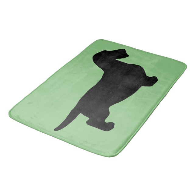 Dachshund Rough Hair - Silhouette 1 Bath Mat (Angled)