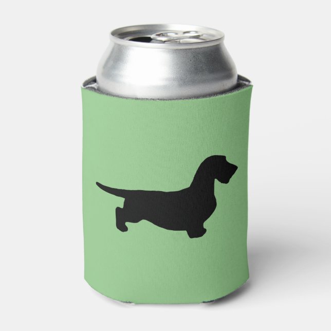 Dachshund Rough Hair - Silhouette 1 Can Cooler (Can Front)