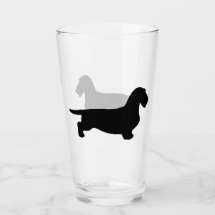 Dachshund Rough Hair - Silhouette 1 Glass
