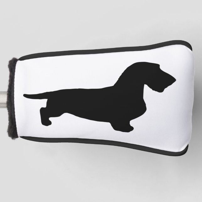 Dachshund Rough Hair - Silhouette 1 Golf Head Cover (Front)