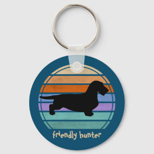 Dachshund Rough Hair - Silhouette 1 Key Ring