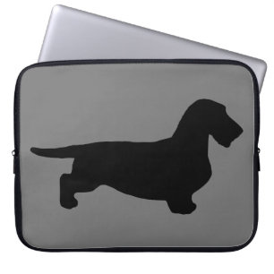 Dachshund Rough Hair - Silhouette 1 Laptop Sleeve