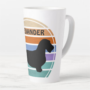 Dachshund Rough Hair - Silhouette 1 Latte Mug