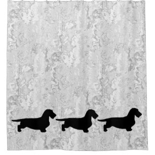 Dachshund Rough Hair - Silhouette 1 Shower Curtain